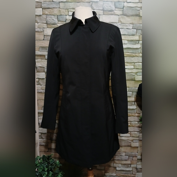 Like New L8 Medium Womens Classic Black Trench Coat - Picture 2 of 7